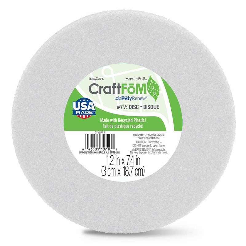 FloraCraft CraftFoM Disc 1.2 Inch x 7.4 Inch White - Image 1